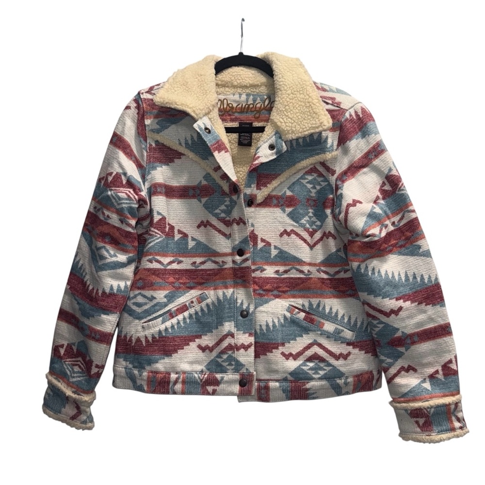 Wrangler Retro Womens Aztec Sherpa Lined Jacket Size Large